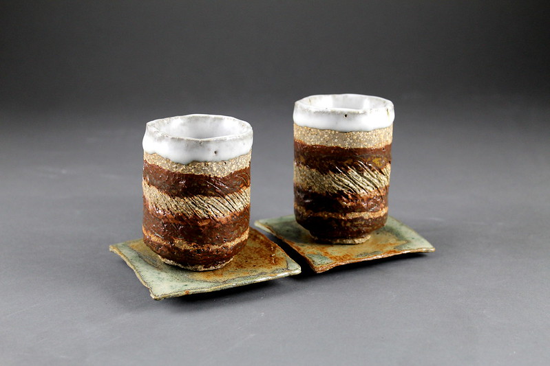 Striped Tea Cups w/ Suacers
