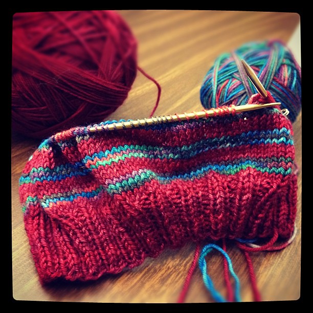 Stripes!  #knitting #knit #yarn #destinationyarn #handdyed #hat