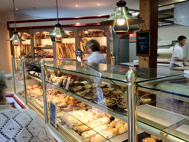 Pastries inside the Boulangerie in Monflanquin