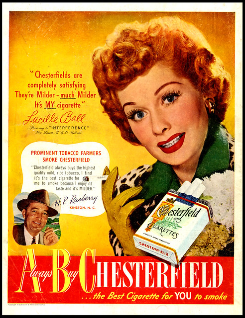 Lucille Ball for Chesterfield Ad 1949 