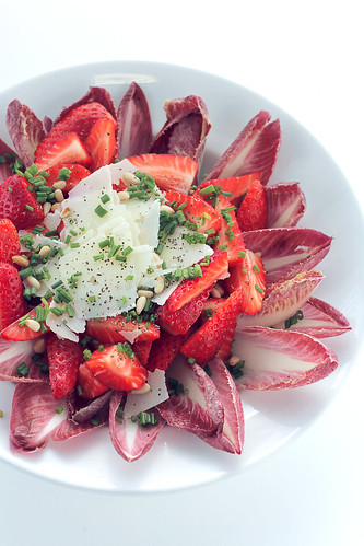 Strawberries, Parmigiano and Chicory