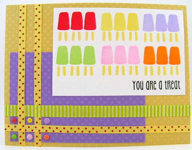 SOL May Embossed Popsicles Card