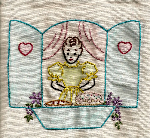 Vintage tinted embroidery