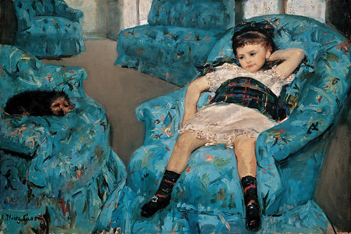 Mary Cassatt - Little Girl in a Blue Armchair [1878] by Gandalf's Gallery