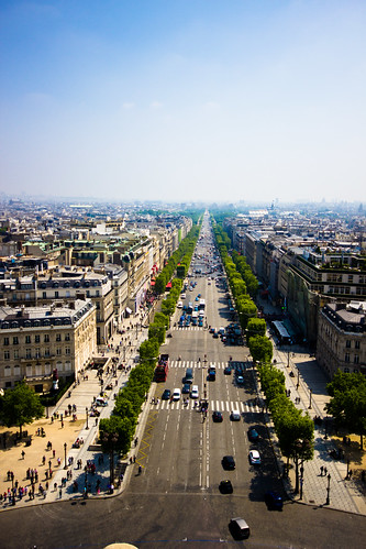 View of Champs-Élysées from atop of Arc de Triomphe