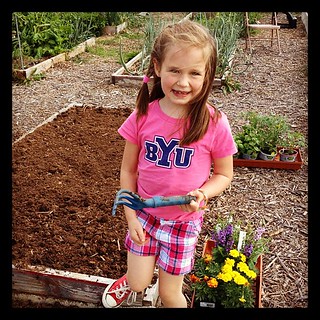 Hazel is my gardening buddy. We have two plots at the community garden.