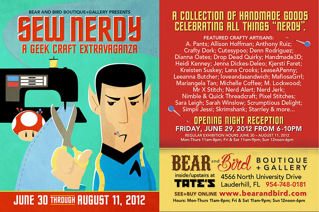 Flyer for Sew Nerdy : June 29 – August 11, 2012