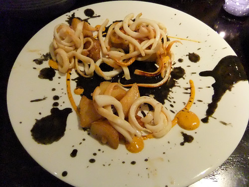 Squid with Chorizo Mayonnaise and Black Mole, Empellon Cocina