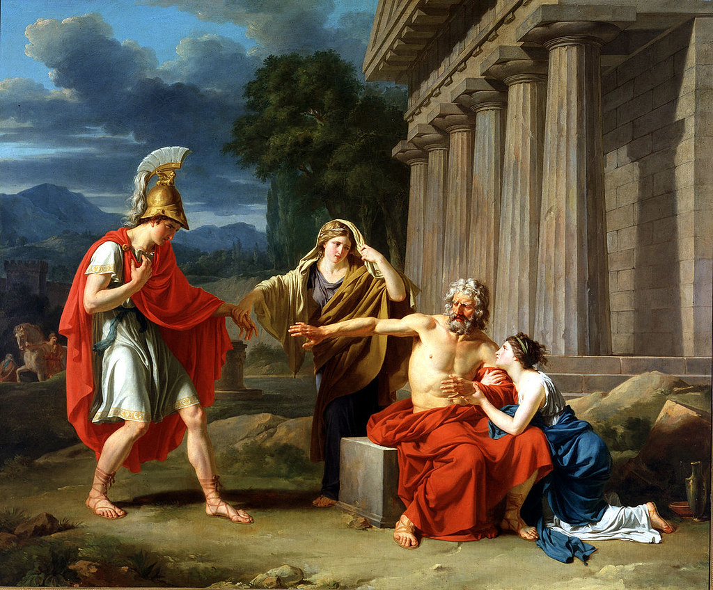 ' Oedipus at Colonus ' Jean-Antoine-Théodore Giroust . French (1753-1817) Oil on canvas, circa 1788. Dallas Museum of Art , Dallas , Texas.