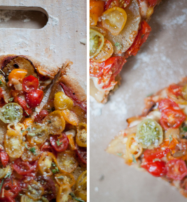 Easy Tomato with sliced potato pizza recipe