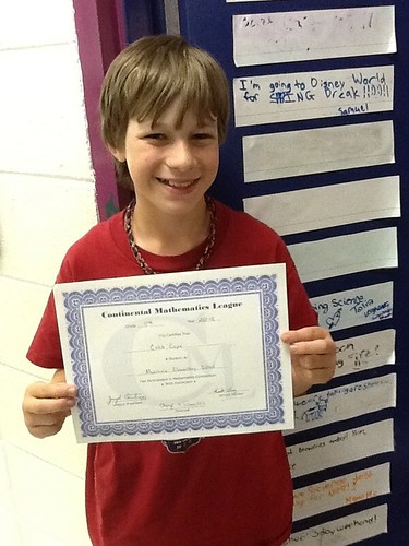 Caleb's math award