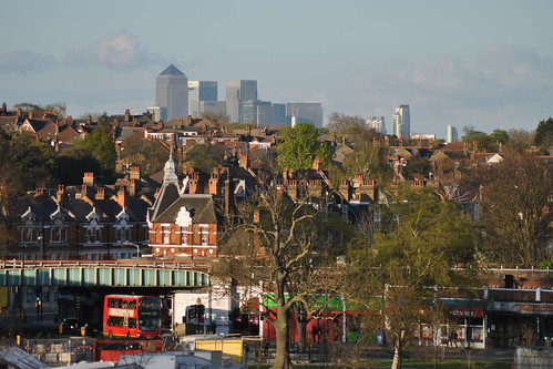 Canary Wharf from Brockwell Park