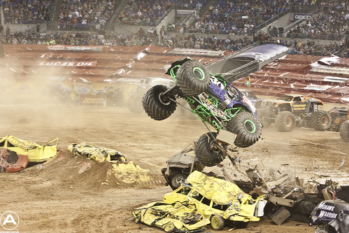 Grave Digger Destroying the RV