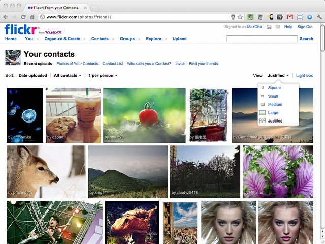 Flickr Justified View : Your Contacts