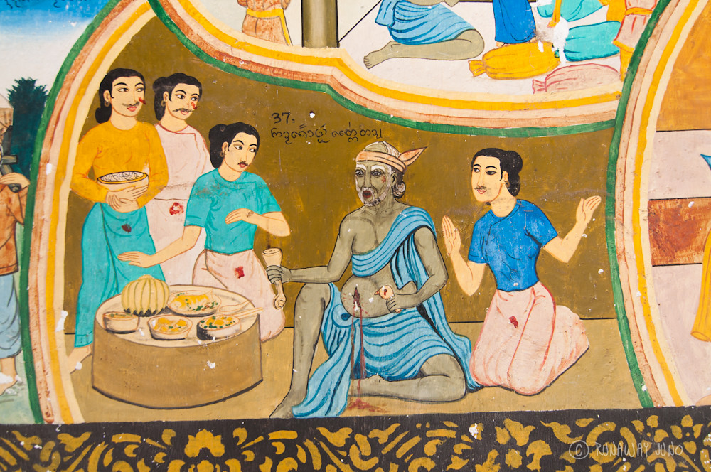 Wall painting at the temple next to Octagonal Pavilion