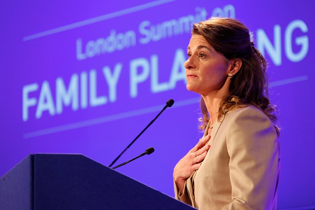 Melinda Gates speaking at the opening of the London Summit on Family Planning