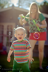 Sunshine + Bubbles + Toddler = Happiness.