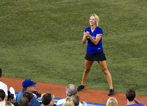 Cheerleader at the Blue Jays game. by Jean Vaillancourt