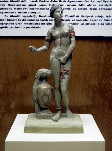 Late Hellenistic nude Aphrodite with snakes entwined aroun 