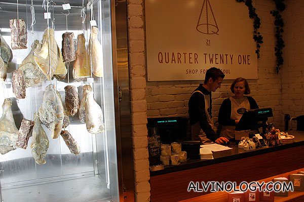 Freshly cut meat displayed at the entrance
