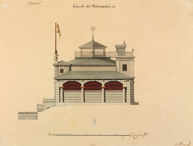 view of 18th c. building plan