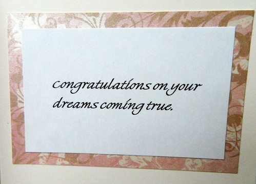 Bridal Shower Card - Dreams Come True - inside