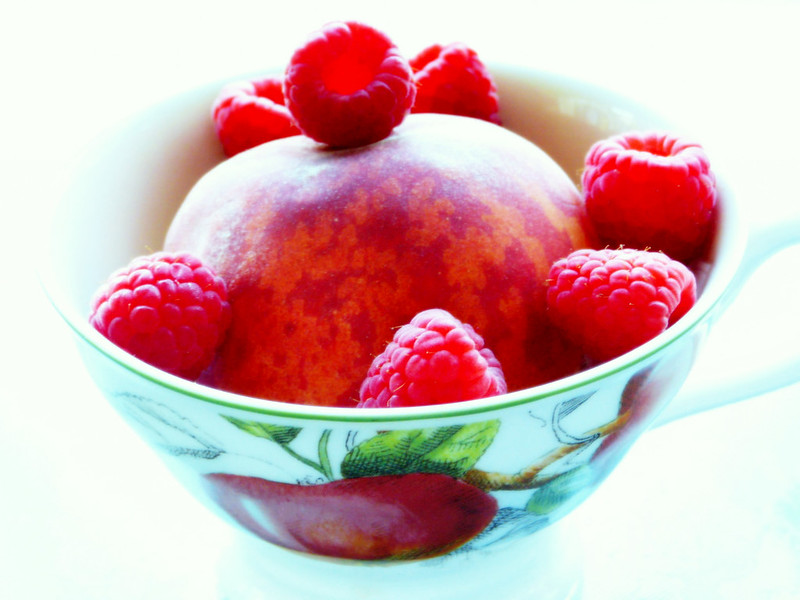 Raspberries & Peaches