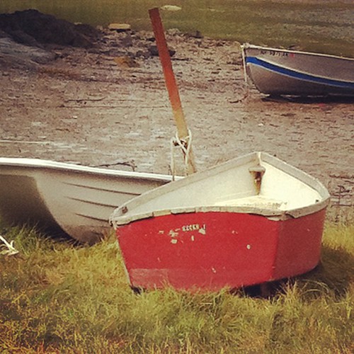 little red boat #maine #morning
