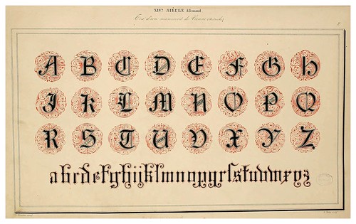 009-Alphabet-Album  collection de soixante feuilles d’alphabets historiés 1843- Joseph-Balthazar Silvestre
