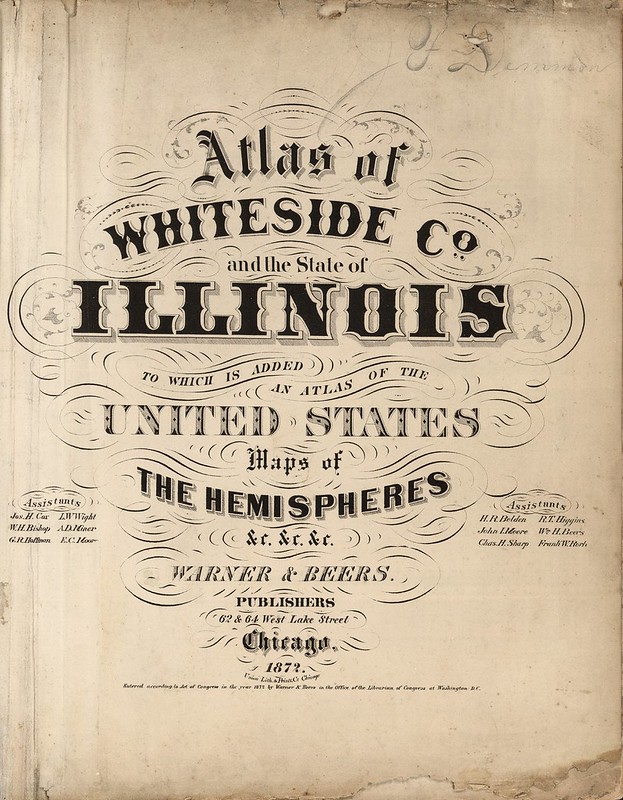 illinois map book lettering heading