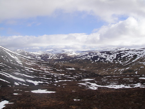 Looking Northeast back down to Baddoch from Coire Fhearneasg, Cairngorms