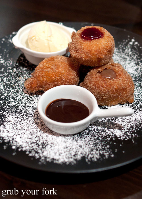 cinnamon jam donuts at eggless dessert cafe, goodwood, adelaide