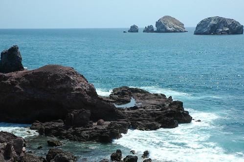 All that was left was a happy blue smile,  rock, waves, islands, Pacific Ocean, South Mazatlan, Mexico by Wonderlane