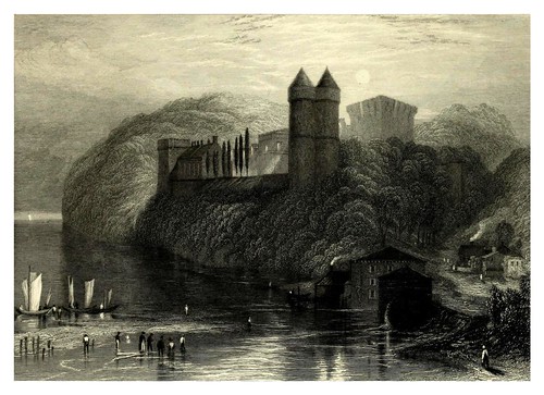 005-Castillo de Tancarville desde el rio-Wanderings by the Seine (1834)- Joseph Mallord William Turner