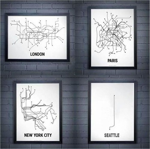 Rail Map - London Paris NYC Seattle