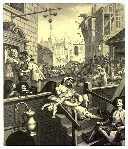 019- La calle de la cerveza y la de la ginebra- The works of William Hogarth  in a series of engravings 1860