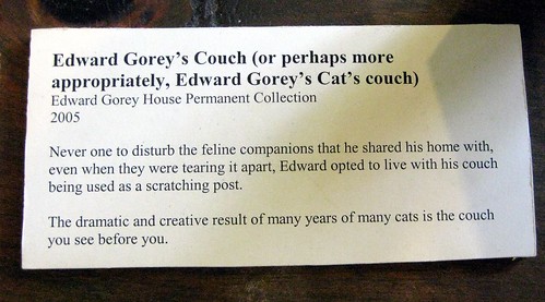 Edward Gorey's Couch placard