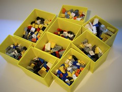 Small boxes of unique parts
