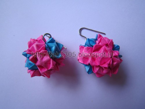 Handmade Jewelry - Origami Paper Globe Earrings (1) by fah2305