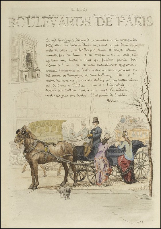 title page etching horse + carriage + text