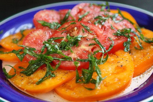 Tomato Salad with Rice Vinegar and Basil