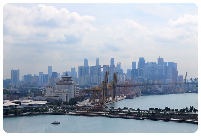 singapore harbour and skyline from cable car