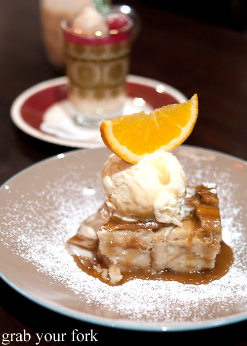 vietnamese coconut bread pudding at eggless dessert cafe, goodwood, adelaide