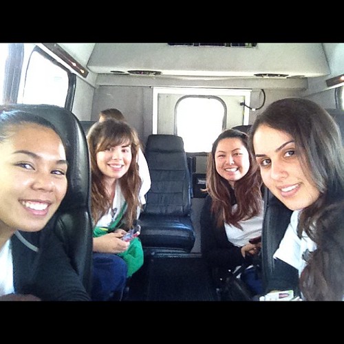 Last shuttle ride together!! Lol. Last day of maternity clinicals