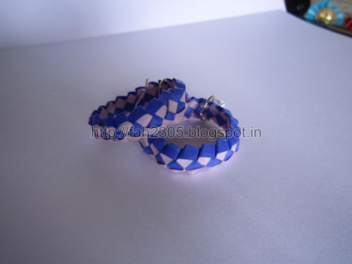 Handmade Jewelry – Paper Strips Knot Hoops (Blue-Pink) 2 by fah2305