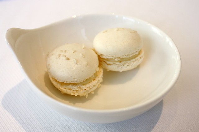 Mini Vanilla French Macarons at Jean Georges New York