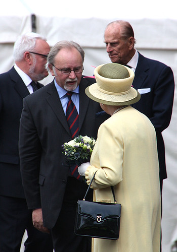 HRH The Queen bids farewell to Dr Thomas Moore (Principal)