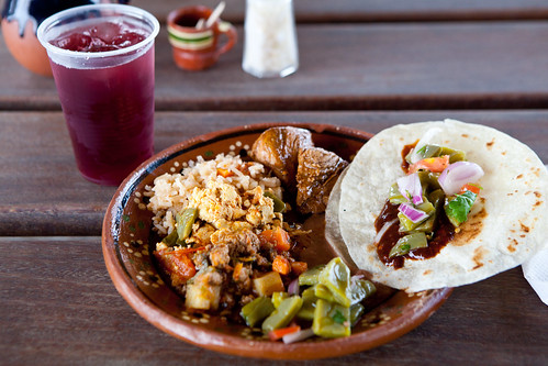 My Mexican-style lunch with hibiscus tea