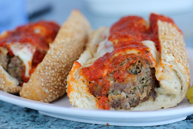 Italian inspired meatball sub