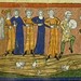 Danse sur les cadavres des deux témoins de l'Apocalypse.France 1220-70. miniature. Bib. de Toulouse